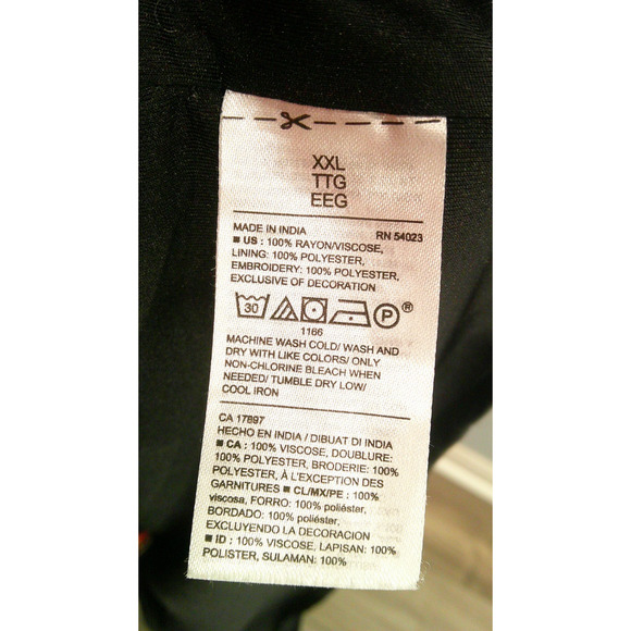 Old Navy Black Sleeveless XXL Embroidered Floral Shift Dress Tassels Boho Aztec - Picture 6 of 6